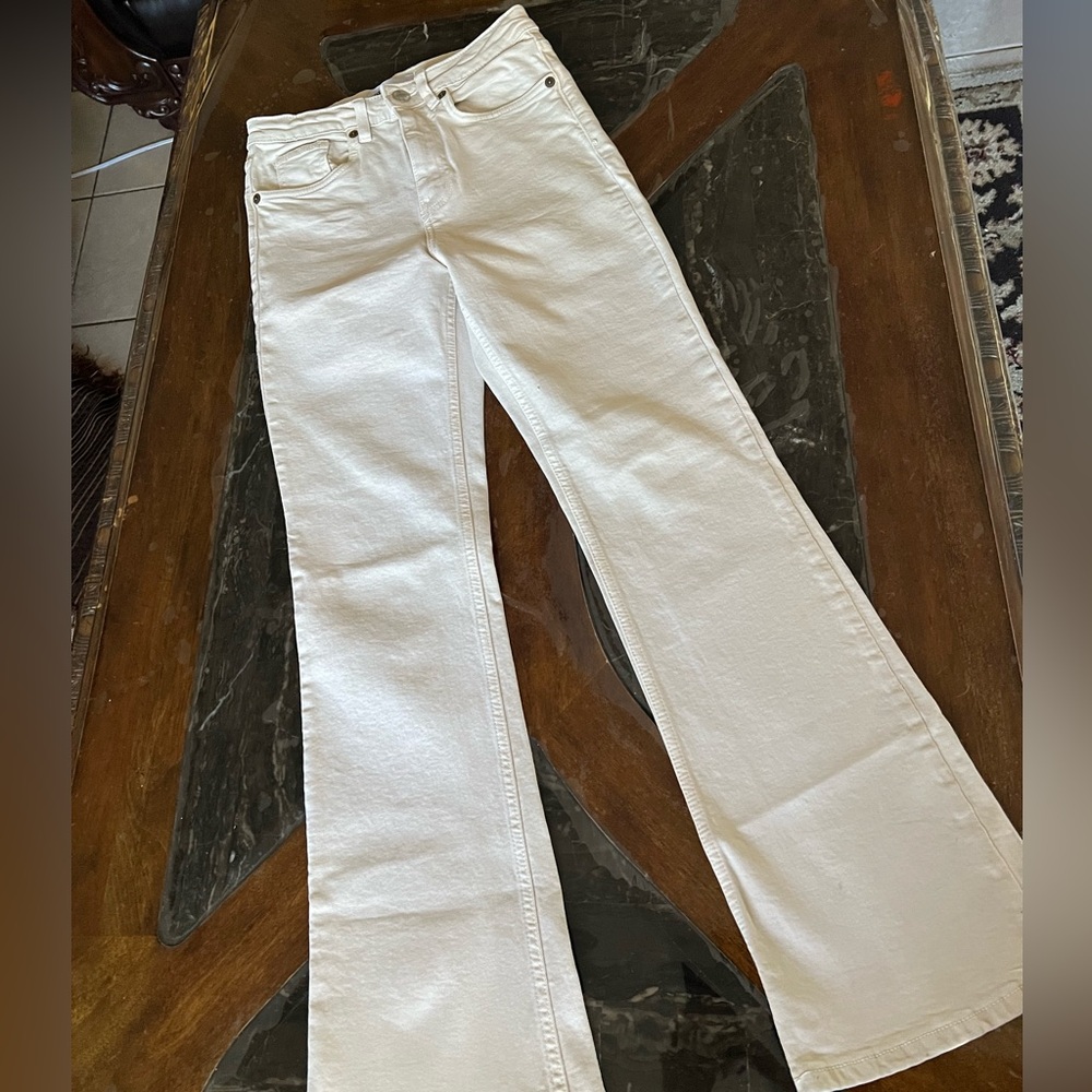 Zara Cream Flare & Wide Leg Jeans